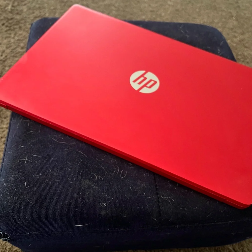HP Vibrant Red and Sleek Silver Laptop